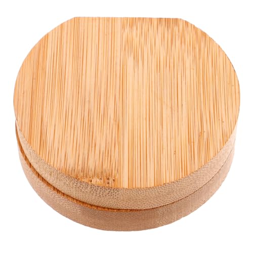 Petit miroir de maquillage compact nomade en bois de bambou pliant