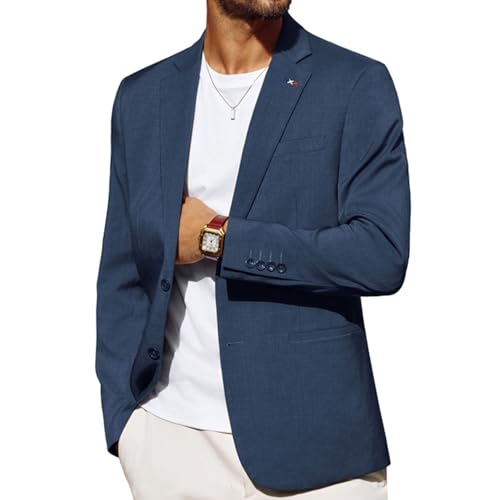 PJ PAUL JONES Herren Sakko Sportlich Modern Elegante Blazer Slim Fit Freizeit Jackett Anzugjacke (XL, Navy Blau)