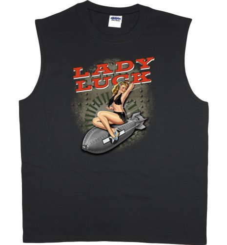 Mens Sleeveless T-shirt Muscle Tee Pin up Girl