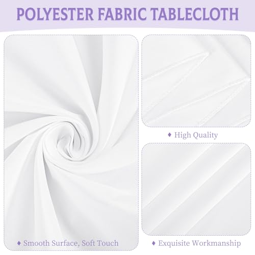 Nappe blanche de table 8 pieds lot de 2 polyester rectangulaire 153 x 320 cm - 4