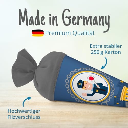 3. Bild von itenga Geschwisterschultüte 35cm für Kinder Geschenkverpackung Schultüte klein Kindergarten Zuckertüte (Polizei)