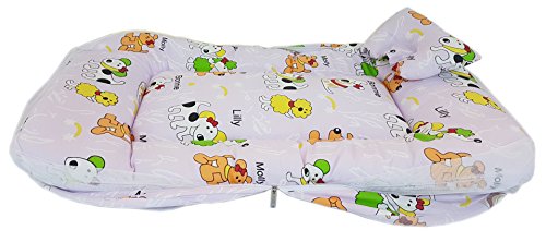 Image of Amardeep and Co Toddler Mattress with Mosquito and Insect Protection Net 70 * 40 cms (Brownie Mauve)