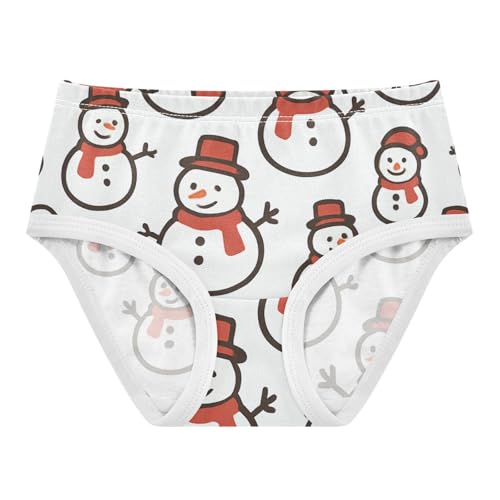 Snowmen Pattern Soft and Breathable Girls' Panties Comfort Underwear for Toddlers in Sizes 2T,3T, 4T, 5T, 6Y and 8Y