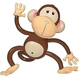 Vaulted Skulls & Co Inflatable Monkey Prop | Blow Up Monkey | Inflatable Decoration | Brown/Tan | 27 Inch