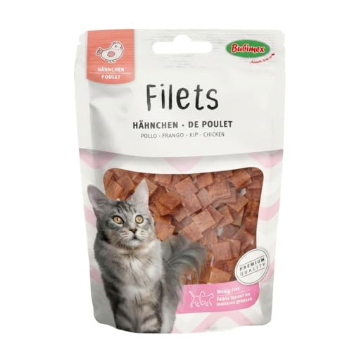 BUBIMEX Filets de Poulet pour Chat 50g - Friandise Naturelle, Riche en Protéines, Texture Tendre, sans Additifs, Soutien Vitalité et Musculature