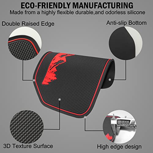SENSHINE Dash Dashboard Cover Mat for Toyota Tundra Accessories 2014 2015 2016 2017 2018 2019 2020 2021 Silicone Material Interior Dash Pad Anti Dust Insert Liner Premium Custom (Red Trim) by SENSHINE - Used condition - Image 3