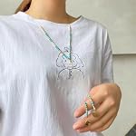 Boho Necklace Turquoise Beaded Necklace Western Jewelry for Women Heart Pendant Necklace Western Clothing Women Country Concert Outfits Accessories