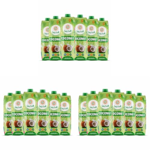 Image of Only Earth Coconut Drink | Best for Coffee, Tea, Cereals, Shakes or As Is | 40% Coconut Water + 59% Coconut Milk | Dairy Free | Unsweetened | Plant-Based | Source of Calcium | Preservatives Free | No Added Sugar | No Trans-Fat |Thai Coconuts (Pack of 18)