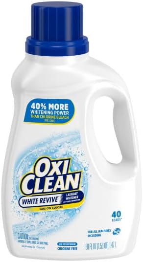 OxiClean White Revive Laundry Whitener Liquid - 40 Loads, 50 Fl Oz (Pack of 4)