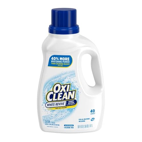 OxiClean White Revive Laundry Whitener Liquid - 40 Loads, 50 Fl Oz (Pack of 4)