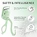 Heated Eyelash Curler, Fast 5s Heat up, 24 Hours Long Lasting, Rechargeable Electric Lash Curler, Temperature Control, Safe Anti-Burn Eye Lash Curler, Quick Natural Curling Lashes (Green)