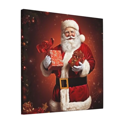 Impression sur toile Père Noël 30x30 cm sans cadre pour salon