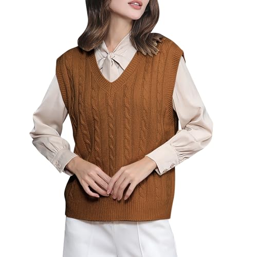 Suéter para mujer de rombos suave con cuello en V talla grande