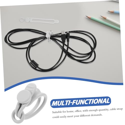 10 piezas de organizadores de cables de silicona reutilizables para manejo de cables de escritorio miniatura 7