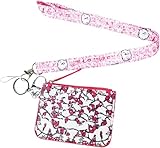 Cat Cute Badge Wallet with Lanyard, ID Card Holder Purse Pouch with Lanyard Card Case Neck Pouch Wallet Durable Card Holder with Zippers for Students Teens Girls Boys
