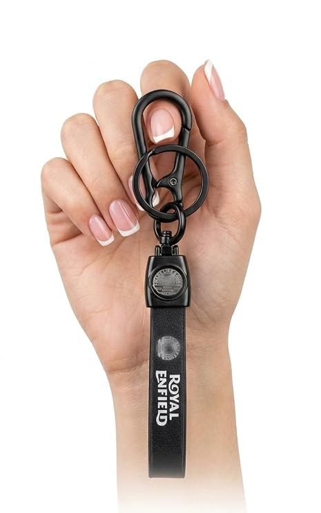 VSVERUS Premium Leather Bike Models Keychain Stylish Auto Key Holder ring with Metal Clip Lock for used with Royal Keys | Compatible with Classic/Hunter/Continental Gt/Himalayan/Meteor (Black)-image-23
