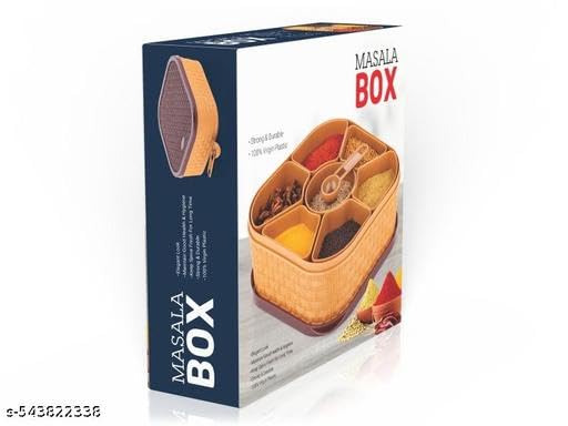 Image of Madhav Spice Box, Plastic Square 7 Sections Multipurpose Masala Rangoli Dabba Box Set (Brown) 1 Piece Spice Set (Plastic)(1PIS + MASLA Box) /106 KP2382