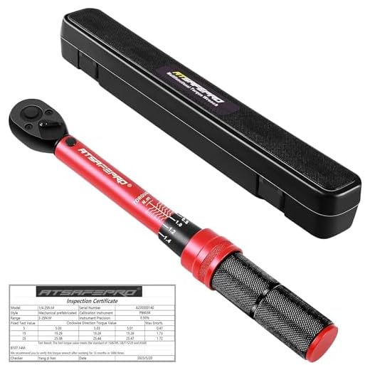 ATsafepro 1/4 Inch Drive Click Torque Wrench,3-25 Nm/26.6-221.3 lbf.in Small Bike Torque Wrench,Lightweight 72-Tooth Dual-Direction Inch Pound Torque Wrench for Road & Mountain Bikes