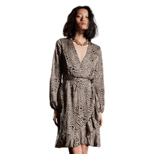 Robe imprimé animal col cache-cœur idéale pour vos sorties