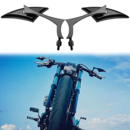 Image of 8mm 10mm Black Motorcycle Rearview Side Mirrors Blade Compatible with Harley Sportster Custom Iron 883 Road King Street Softail Electra Glide
