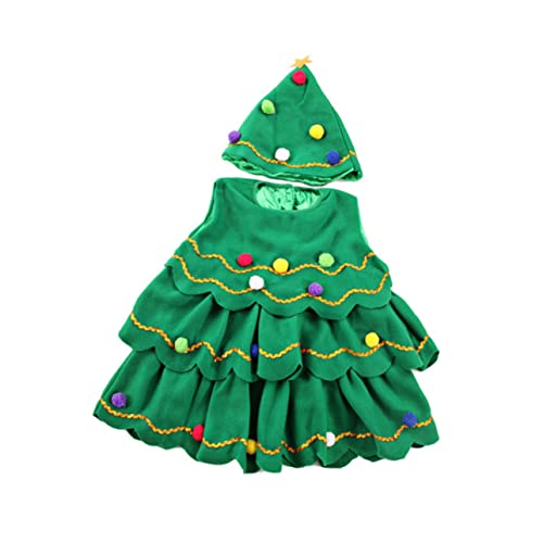 LIFKOME Trajes De Escenario Disfraz De Niño Disfraz De Árbol De Navidad Para Niños Traje De Árbol De Navidad Para Niños Disfraz De Arbol Disfrazarse De Arbol De Navidad Disfraz Niño Green