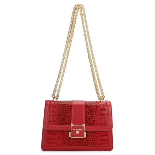 Image of Da Milano Leather Shoulder Bag for Women (01607OL)