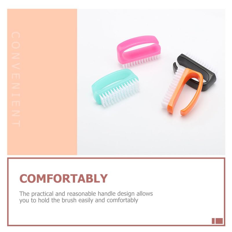 Frcolor 4Pcs Nail Cleaning Brush Set with Soft Bristles for Fingernail Dust Removal Manicure Nail Brush Cleaner for Home and Salon Use
