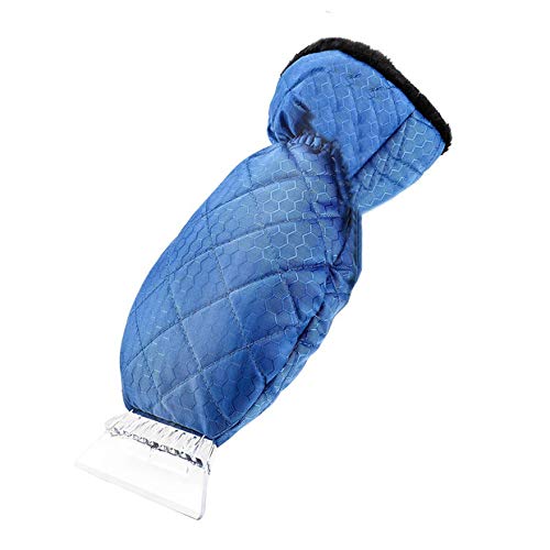 Preisvergleich Produktbild MuZhuo Auto-Schneeschaufel-Handschuhe, Eisschaufel-Frostschutzhandschuhe für Auto-Schneeschaufelhandschuhe Windschutzscheiben-Schaberhandschuhe Wasserdichter Schneeräumer gefüttert Dicke Wolle (Blau)