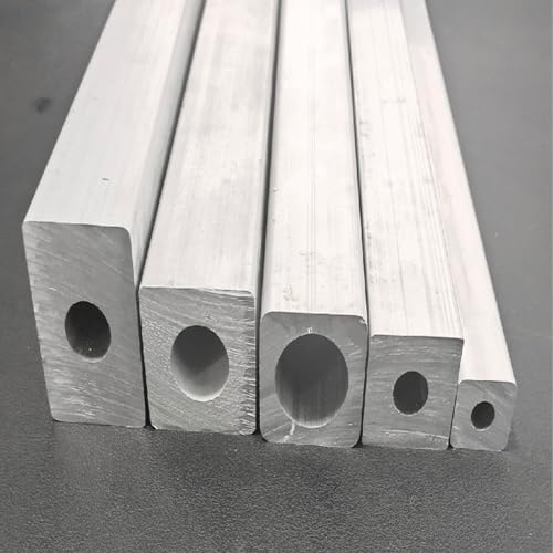 1Pcs 6061 Aluminum Alloy Square Tube With Outer Square Inner Circle for Home Decoration DIY, 26 x19mm x9mm hole x30cm