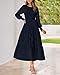 BTFBM Wedding Guest Dresses for Women Fall Fashion 2025 Casual Long Sleeve Floral Maxi Boho Homecoming Dress(Navy,Small)