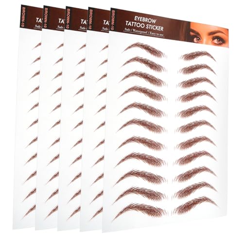 FOMIYES 5 シート アイブロウ シール アイブロウ ウォーター メイク アップ アイブロウ アイ メイク 消耗品 グルーミング 整形 眉 ピール オフ アイブロウ シール アイブロ