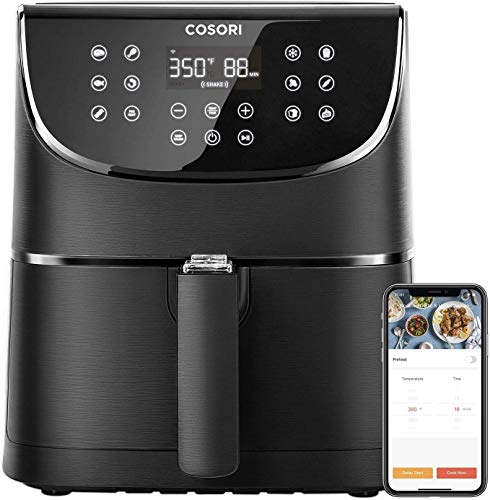 COSORI Smart WiFi Air Fryer, 5.8QT Best Air Fryers Canada - COSORI Smart WiFi Air Fryer, 5.8QT Oil Free XL Electric Hot Air Fryers Oven, Programmable 11-in-1 Cooker with Preheat & Shake Reminder, Digital Touchscreen and Nonstick Basket, 100 Recipes, 1700W