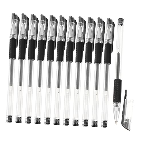 Tofficu 12 bolígrafos de tinta gel negros