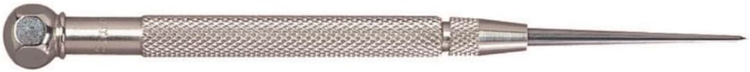 Starrett Carbide Pocket Scriber with Hexagon Shape Head - 2-3/8" Length, 1/4" Handle Diameter, Knurled and Nickel-Plated Handle - 70AX