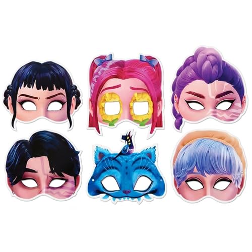 Image of Wanna Party Kpop Demon Hunters Birthday Decoration- Pack of 6 Kpop Eye Masks for Boys & Girls
