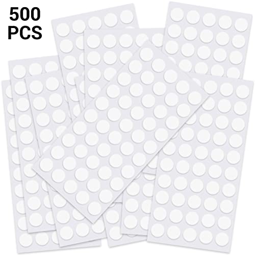 Ifamio 500 Pieces Double-Sided Adhesive Dots Clear 10Mm/0.4" Round Mounting Stickers Acrylic No Traces Transparent Sticky Tacks Removable Putty Tapes Glue Tape For Hanging Pictures On The Wall #TOP1