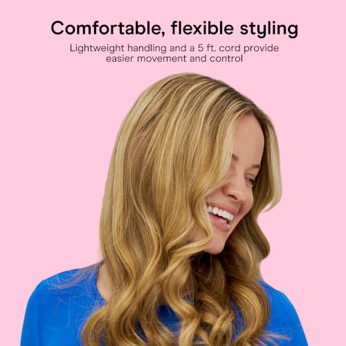 Image of Conair Double Ceramic Long Barrel 1 -In. Curling Iron | 1 In. Barrel with 30 Heat Settings for Medium to Long Hair, Loose Curls and Classic Waves, White /Rose Gold, CD702L