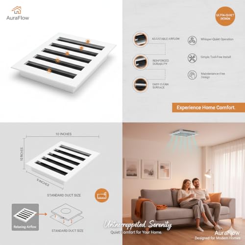 Grille d'aération pour chauffage et climatisation CLEAR STYLE alu
