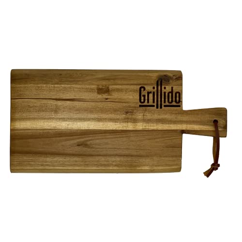Grillido kleines Schneidebrett / Brotzeitbrett / 35 cm x 18 cm x 21 cm I Brotzeitbrett aus Akazienholz I FSC-zertifiziertem Akazienholz I MADE IN GERMANY Cover