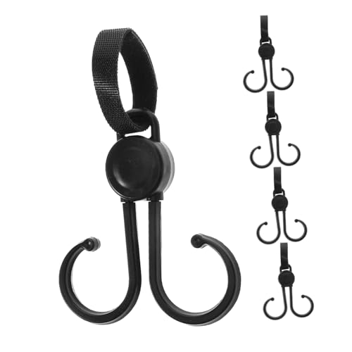 Healifty Flexible Stroller Hooks 5pcs Motorcycle Baby Shopping Cart Hooks Stroller Attachment for Diaper Bags Shopping Bags Purses