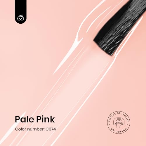 Image of Beetles Nude Gel Nail Polish - 15ML Neutral Nude Pink Jelly Gel Polish Concealer Sheer Translucence Effect Soak Off UV LED Cashmere Nude French Art Manicure Gift for Women