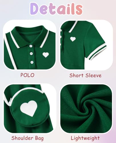 Move Dance Little Girls Sporty Dress 3T 4T Green Sundress with Bag - image 6