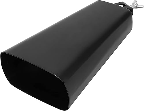 Miniatura 4 de Paquete de 2 campanas de vaca de acero de metal de 8 pulgadas, cencerros de percusión de mano con palo para batería, instrumento de percusión,