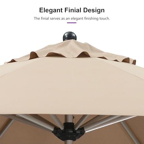 Image of PURPLE LEAF Patio Umbrella 11 FT Round Large Aluminum Frame Taupe