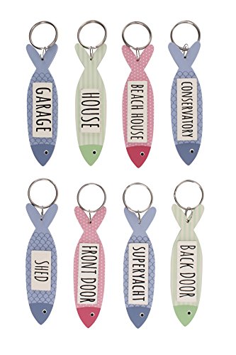 Portachiavi in legno a forma di pesce