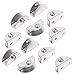 Aexit 30mmx17mmx14mm Half Fall Protection Round Shaped Glass Clamps Clip Silver Safety Clips Tone 12pcs