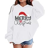 Design à col rond avec capuche sans cordons de serrage, coupe pour filles mais ajustement unisexe pour des looks de Noël coordonnés en famille