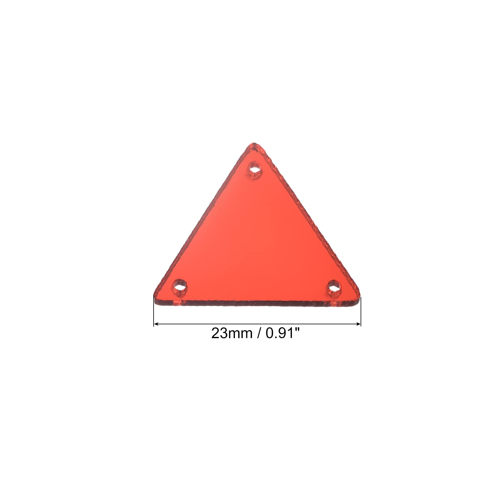 sourcing map 50pcs Strass Coudre Triangle Acrylique Miroir Perle Piece DIY Rhinétone pour Soirée Robe Tissu Vêtement Doré 23x23mm