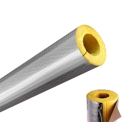 Tubo Aislante Autoadhesivo, Tubo Aislante de Lana de Vidrio, Tubo Aislante de Lana de Roca, Aislamiento térmico ignífugo for calderas/Tubos industriales(ID-48mm/1.89 TH-50mm/1.96)