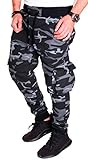 RMK Herren Hose Jogginghose Trainingshose Fitnesshose Sweatpants H.03H.03 S Camouflage hell